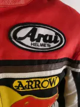 Lederen racejack met sponsorpatches - Euro Stars SBI - maat XS – foto 3 – kavel bij De Kringwinkel, Heverlee