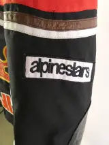Lederen racejack met sponsorpatches - Euro Stars SBI - maat XS – foto 5 – kavel bij De Kringwinkel, Heverlee