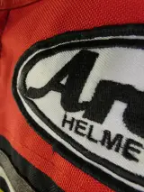 Lederen racejack met sponsorpatches - Euro Stars SBI - maat XS – foto 7 – kavel bij De Kringwinkel, Heverlee