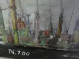 Sfeervol Maritiem Havengezicht – M. Vergucht (Olieverf op Doek) – foto 4 – kavel bij De Kringwinkel, Heverlee