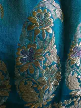 Traditionele turquoiseblauwe sari-set – foto 2 – kavel bij De Kringwinkel, Heverlee