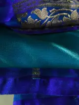 Traditionele turquoiseblauwe sari-set – foto 3 – kavel bij De Kringwinkel, Heverlee