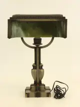 Art-deco tafellamp met groen gemarmerd glas – foto 2 – kavel bij De Kringwinkel, Antwerpen