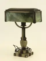 Art-deco tafellamp met groen gemarmerd glas – foto 4 – kavel bij De Kringwinkel, Antwerpen