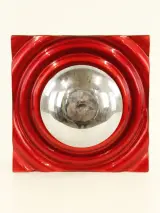 Wandlamp rood glas/chrome | Neuhaus / Pan / Globen AB – kavel bij De Kringwinkel, Antwerpen