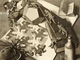M.C. Escher reproductie prints Reptielen/Drie werelden – foto 6 – kavel bij De Kringwinkel, Antwerpen