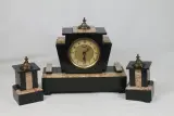 Antieke driedelige Art Deco schouwgarnituur – kavel bij De Kringwinkel, Brecht