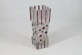 Vintage Kristallen vaas met robijnrode accenten – kavel bij De Kringwinkel, Brecht