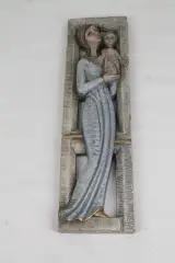 Vintage wandplaat Maria met kind Jezus – kavel bij De Kringwinkel, Brecht