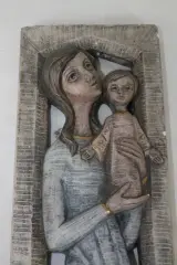 Vintage wandplaat Maria met kind Jezus – foto 2 – kavel bij De Kringwinkel, Brecht