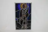 Glas-in-lood heilige Stefanus – kavel bij De Kringwinkel, Brecht