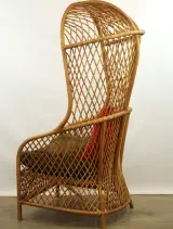 Flamant - monumentale rotan statement chair met hoge gewelfde rug – foto 10 – kavel bij De Kringwinkel, Antwerpen