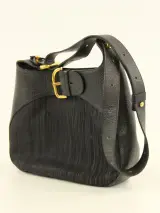 Vintage Delvaux ‘Chardonnay Bigaré’ - donkerblauw leder & toile de cuir - crossbody – foto 2 – kavel bij De Kringwinkel, Antwerpen