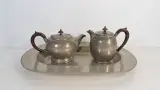 Vintage tinnen theeservies met dienblad – kavel bij De Kringwinkel, Turnhout