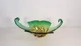 Decoratieve glazen schaal met groene en gele tinten – foto 3 – kavel bij De Kringwinkel, Turnhout