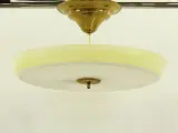 Indrukwekkende vintage mid-century plafondlamp met groot structuurglas (55,5 cm) - ca. 1950 – kavel bij De Kringwinkel, Antwerpen