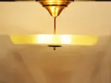 Indrukwekkende vintage mid-century plafondlamp met groot structuurglas (55,5 cm) - ca. 1950 – foto 5 – kavel bij De Kringwinkel, Antwerpen