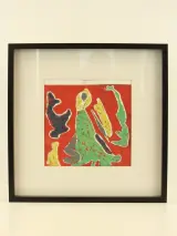 Abstracte ingelijste kunstprint – kavel bij De Kringwinkel, Antwerpen
