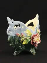 Decoratieve Italiaanse vintage bloempot met bloemenmotief – foto 3 – kavel bij De Kringwinkel, Antwerpen