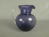 Blauwe glazen karaf met handvat – kavel bij De Kringwinkel, Diest