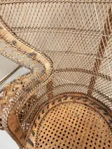 Rotan Pauwenstoel vintage – foto 8 – kavel bij De Kringwinkel, Dendermonde