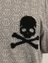 Philipp Plein Homme - grijs monogram T-shirt met skull & strass – foto 4 – kavel bij De Kringwinkel, Antwerpen