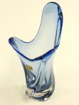 Val Saint Lambert – Blauwe kristallen vaas (22 cm) – foto 8 – kavel bij De Kringwinkel, Antwerpen