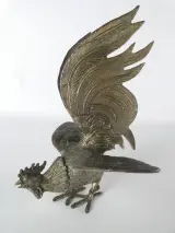 Set van 2 decoratieve metalen haan beelden – foto 3 – kavel bij De Kringwinkel, Heverlee