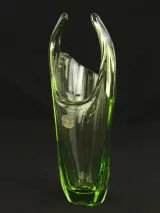Val Saint Lambert groene kristallen vaas – 1950–1960 – foto 5 – kavel bij De Kringwinkel, Antwerpen