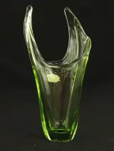 Val Saint Lambert groene kristallen vaas – 1950–1960 – foto 6 – kavel bij De Kringwinkel, Antwerpen