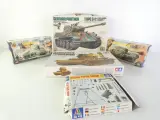 Kavel van 5 militaire modelbouwdozen (1:35 & 1:72) – Tamiya, Italeri, Airfix – Deels Vintage – kavel bij De Kringwinkel, Heverlee