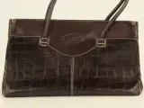 Vintage Tod’s handtas in bruin leder met krokodillenlook – foto 3 – kavel bij De Kringwinkel, Antwerpen