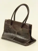 Vintage Tod’s handtas in bruin leder met krokodillenlook – foto 5 – kavel bij De Kringwinkel, Antwerpen