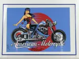 David Vicente “American motorcycle” pin-up poster (gesigneerd) – kavel bij De Kringwinkel, Antwerpen
