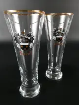 Set van 6 Duvel bierglazen met gouden rand – foto 2 – kavel bij De Kringwinkel, Heverlee