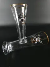Set van 6 Duvel bierglazen met gouden rand – foto 3 – kavel bij De Kringwinkel, Heverlee