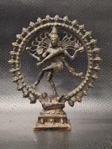 Bronzen en messing beeld van de dansende Shiva Nataraja uit India – foto 2 – kavel bij De Kringwinkel, Gent