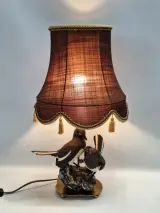 Exclusieve vintage Hollywood Regency tafellamp - Eksters op rots – kavel bij De Kringwinkel, Gent