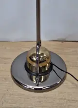 Vintage Massive boogvloerlamp met contragewicht - chroom en messingkleurig metaal, jaren ’80 – foto 5 – kavel bij De Kringwinkel, Gent