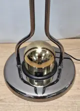 Vintage Massive boogvloerlamp met contragewicht - chroom en messingkleurig metaal, jaren ’80 – foto 8 – kavel bij De Kringwinkel, Gent
