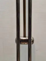 Vintage Massive boogvloerlamp met contragewicht - chroom en messingkleurig metaal, jaren ’80 – foto 10 – kavel bij De Kringwinkel, Gent