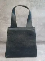 Stijlvolle donkerblauwe lederen handtas - Kevin Reiss - Made in Belgium – foto 4 – kavel bij De Kringwinkel, Gent