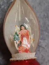 Vintage glazen kersthanger met engel – foto 2 – kavel bij De Kringwinkel, Gent