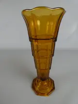 Val Saint Lambert amber vaas – kavel bij De Kringwinkel, Diest