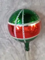 Set van twee vintage glazen luchtballon kerstornamenten – foto 3 – kavel bij De Kringwinkel, Gent
