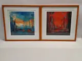 Gelimiteerde kunstzeefdrukken "Rome" en "Venetië" - Coco Meesen (Set van 2) – kavel bij De Kringwinkel, Gent