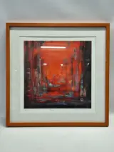 Gelimiteerde kunstzeefdrukken "Rome" en "Venetië" - Coco Meesen (Set van 2) – foto 2 – kavel bij De Kringwinkel, Gent