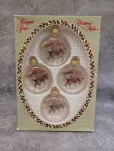 Exclusieve glazen kerstballen set - 4 stuks - "Christmas by Krebs" Elegant Glass – kavel bij De Kringwinkel, Gent