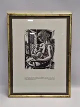 Originele houtsnede / houtgravure "Soetkin met de boorling" - gelimiteerd (16/100) – kavel bij De Kringwinkel, Gent