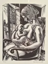 Originele houtsnede / houtgravure "Soetkin met de boorling" - gelimiteerd (16/100) – foto 2 – kavel bij De Kringwinkel, Gent